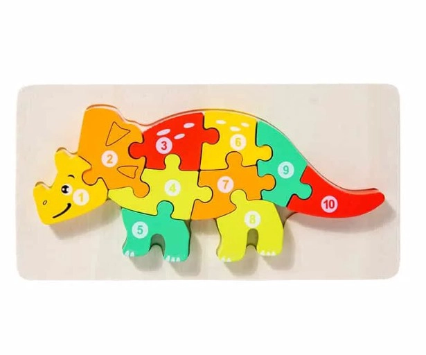 ROMPECABEZAS DE MADERA PARA NIÑOS DE DINOSAURIO - 1