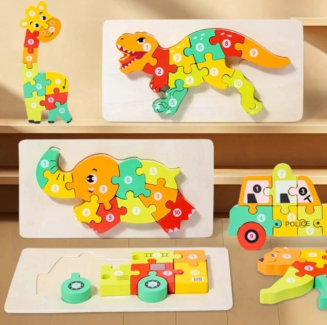 ROMPECABEZAS DE MADERA PARA NIÑOS DE DINOSAURIO - 2