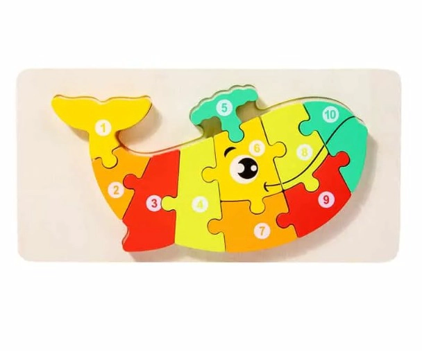 ROMPECABEZAS DE MADERA PARA NIÑOS DE BALLENA - 1
