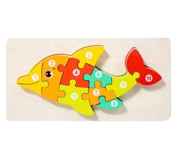 ROMPECABEZAS DE MADERA PARA NIÑOS DE DELFIN - 1