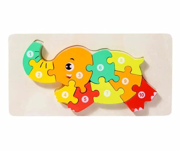 ROMPECABEZAS  DE MADERA PARA NIÑOS DE ELEFANTE - 1