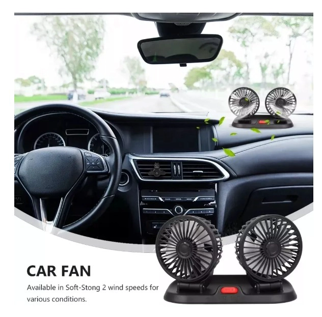 VENTILADOR DOBLE USB AUTO CASA OFICINA 360° ROTACION - 4