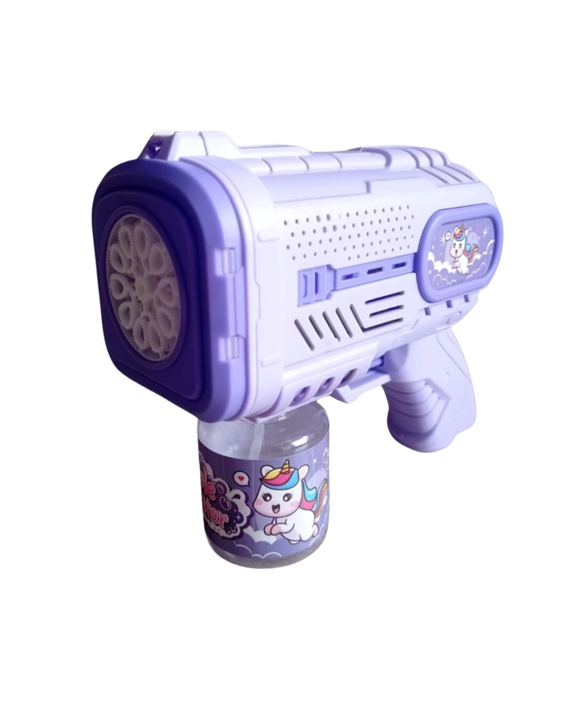 PISTOLA BURBUJAS BURBUJERO AUTOMATICO PILAS NIÑOS CON LUZ MORADO - 4