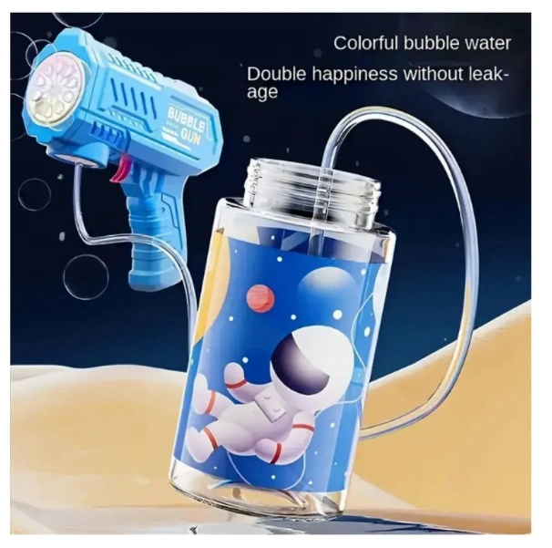 PISTOLA BURBUJAS BURBUJERO AUTOMATICO PILAS NIÑOS CON LUZ MORADO - 5