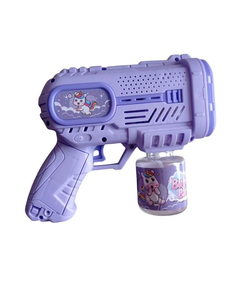 PISTOLA BURBUJAS BURBUJERO AUTOMATICO PILAS NIÑOS CON LUZ MORADO - 6