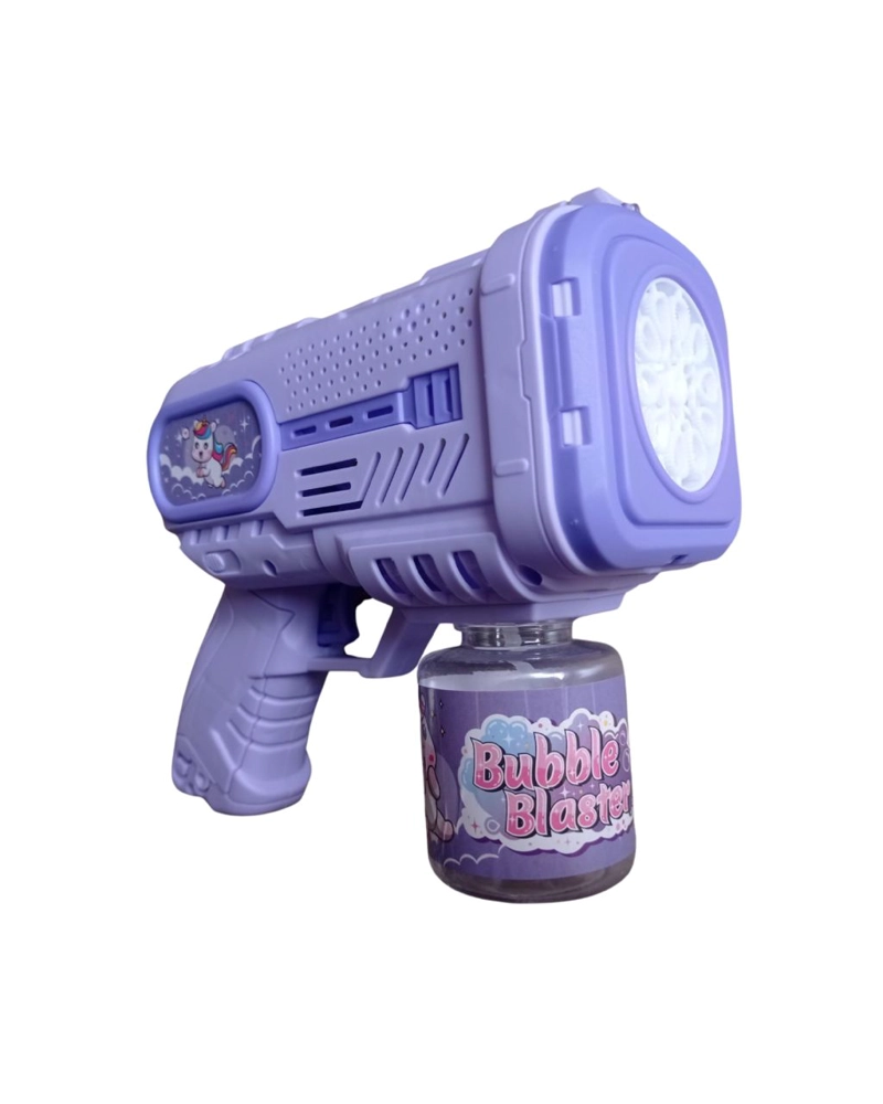 PISTOLA BURBUJAS BURBUJERO AUTOMATICO PILAS NIÑOS CON LUZ MORADO - 7