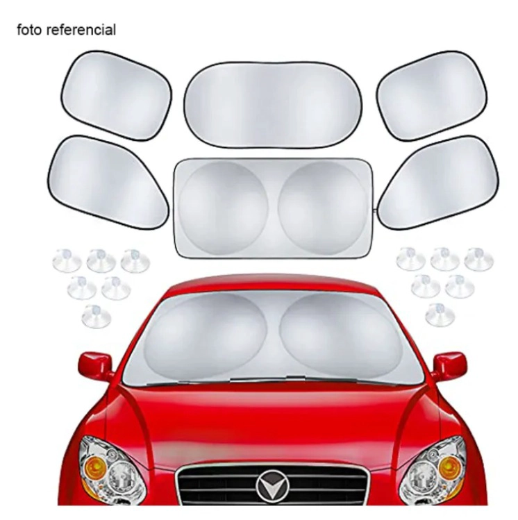 KIT PARASOL TAPA SOL DE 6 PIEZAS PARA AUTO CON ESTUCHE - 1