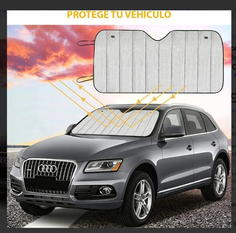 PROTECTOR SOLAR PARABRISA SOMBRILLA TAPA SOL AUTO 140X70 CM - 1