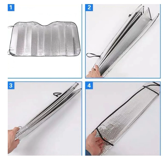 PROTECTOR SOLAR PARABRISA SOMBRILLA TAPA SOL AUTO 140X70 CM - 3
