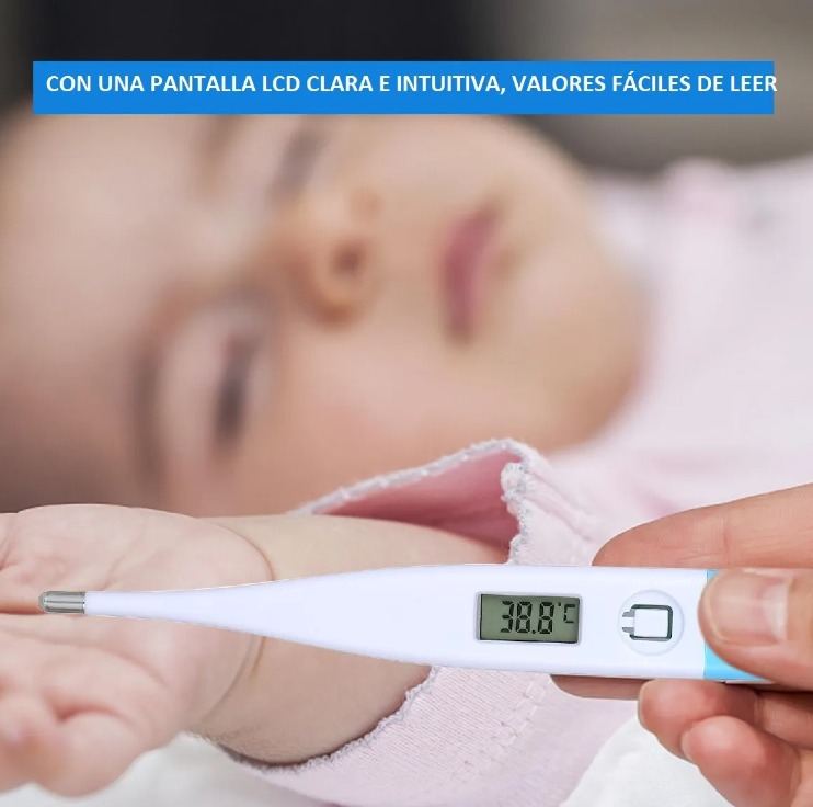 TERMOMETRO DIGITAL LCD TEMPERATURA BEBE NIÑOS AZUL - 2