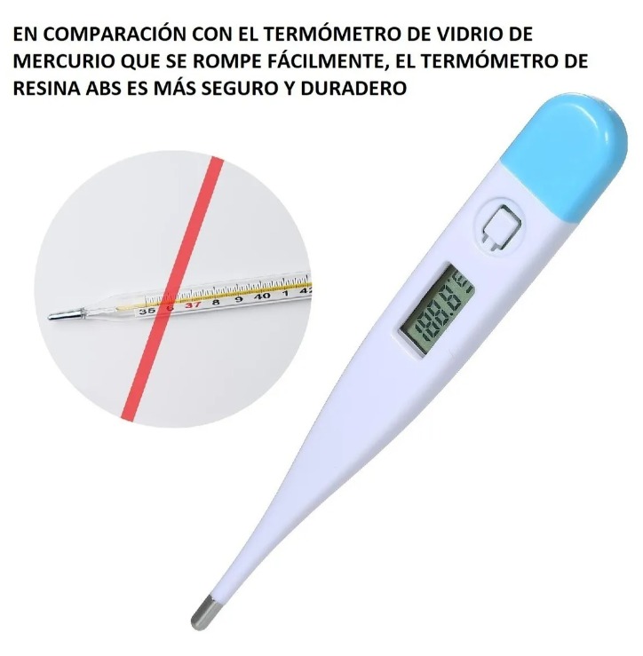 TERMOMETRO DIGITAL LCD TEMPERATURA BEBE NIÑOS AZUL - 5