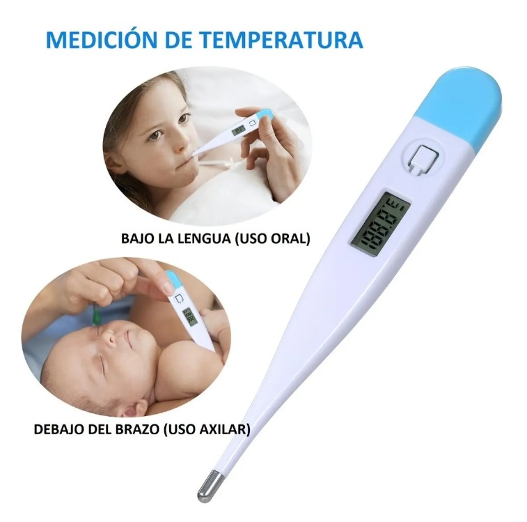 TERMOMETRO DIGITAL LCD TEMPERATURA BEBE NIÑOS AZUL - 8