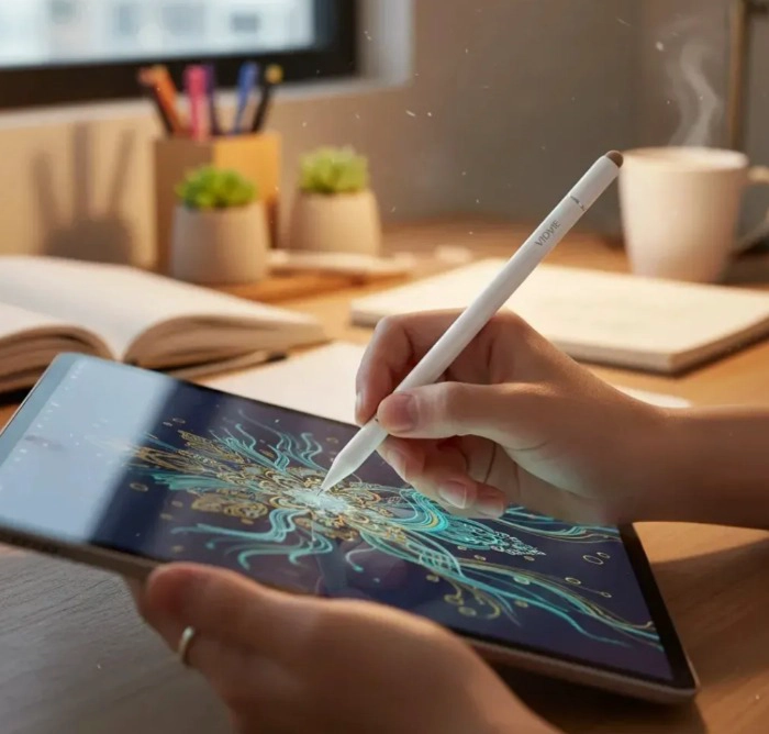 LAPIZ CAPACITIVO 3 EN 1 MAGNETICO STYLUS UNIVERSAL BLANCO - 4
