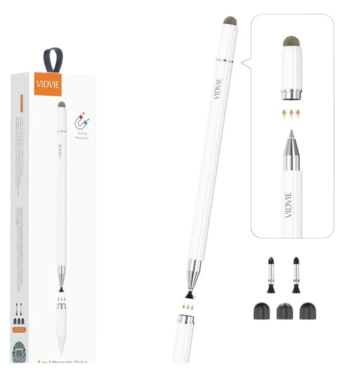 LAPIZ CAPACITIVO 3 EN 1 MAGNETICO STYLUS UNIVERSAL BLANCO - 5