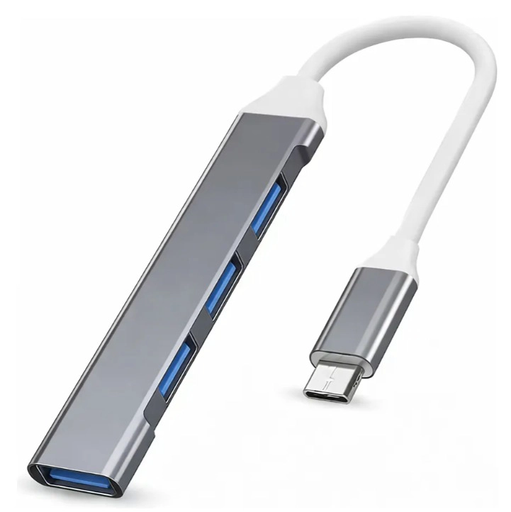 HUB USB TIPO C 4 PUERTOS 3.0 ADAPTADOR MULTIPUERTO COMPATIBLE CON MACBOOK  PC CELULAR - 5