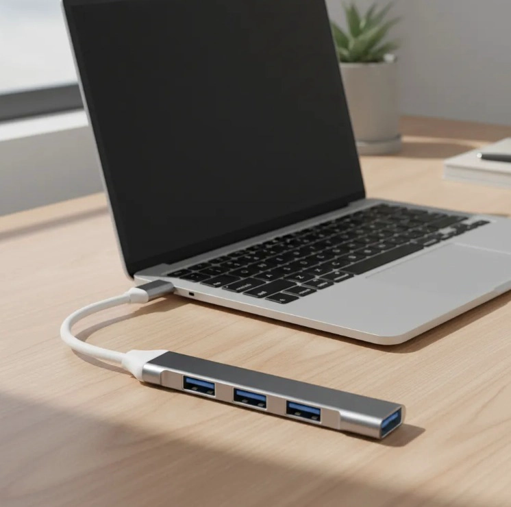 HUB USB TIPO C 4 PUERTOS 3.0 ADAPTADOR MULTIPUERTO COMPATIBLE CON MACBOOK  PC CELULAR - 6