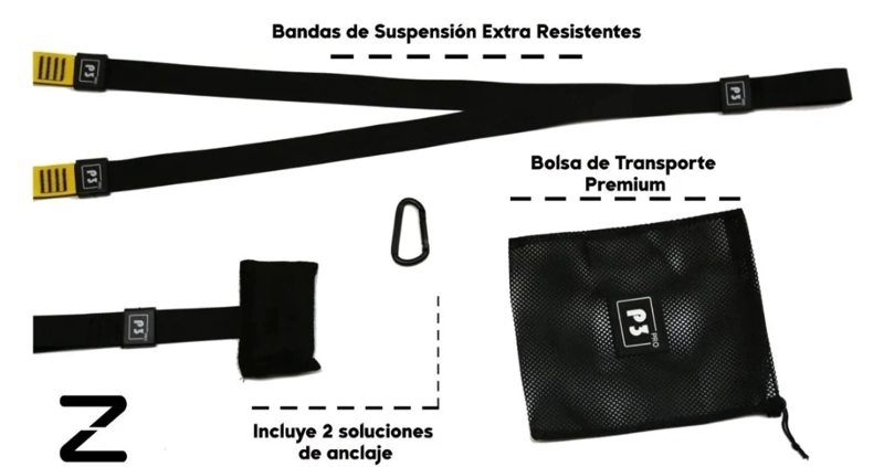 BANDAS DE SUSPENSION PRO3 TIPO TRX ENTRENAMIENTO CROSSFIT - 3