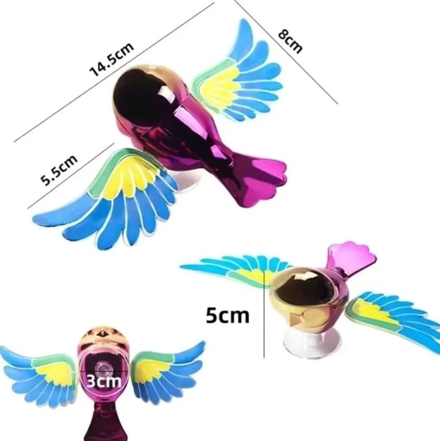DECORACION PARA RETROVISORES DE AUTO PAJARITO VOLADOR SIMULADOR FUCSIA - 3