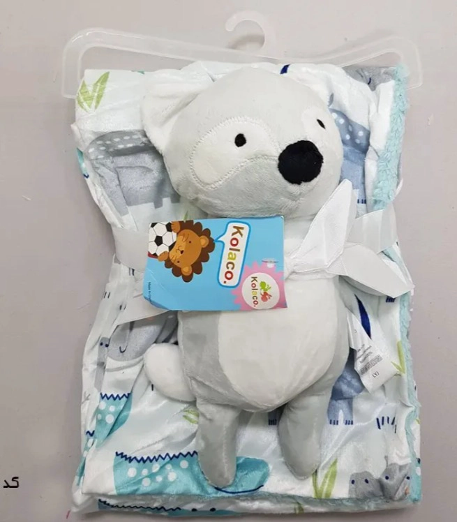 MANTA CON PELUCHE DE APEGO PARA BEBES FRAZADA SUAVE KOALA GRIS - 2