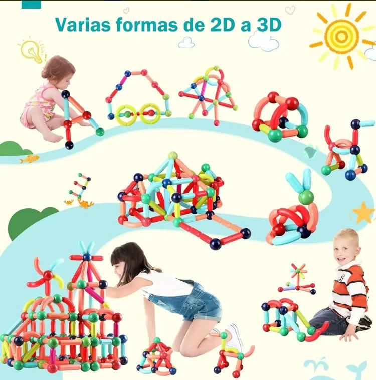 JUGUETE DIDACTICO  VARILLAS MAGNE TICOS 25 PIEZAS - 3
