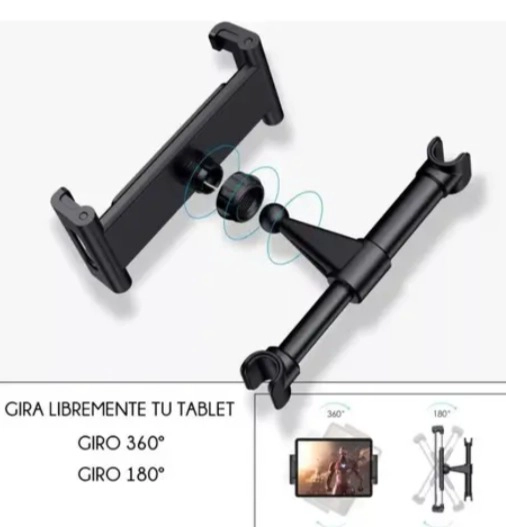SOPORTE PARA AUTO REPOSACABEZAS TABLET TELE FONO 4-12 AJUSTABLE - 6