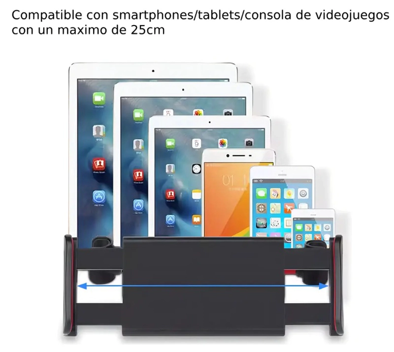 SOPORTE PARA AUTO REPOSACABEZAS TABLET TELE FONO 4-12 AJUSTABLE - 7