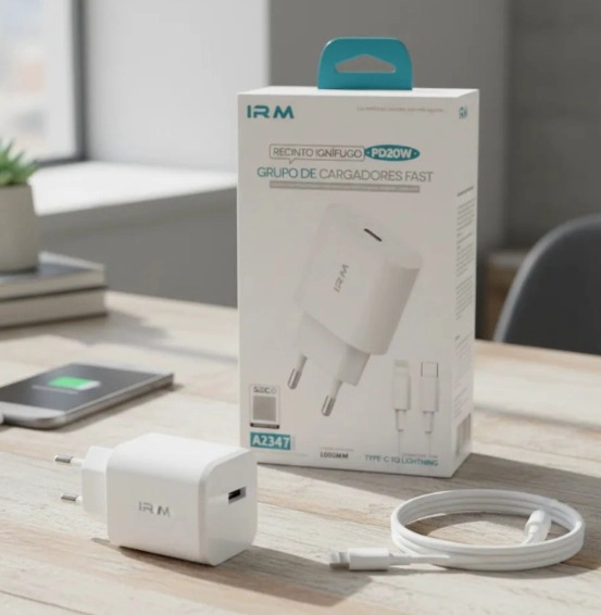 CARGADOR PARA IPHONE CERTIFICADO CARGA RAPIDA 20W PD + C - 1