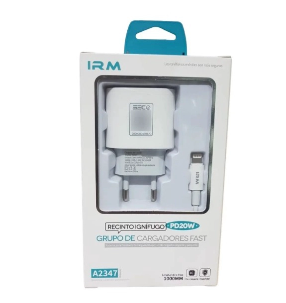 CARGADOR PARA IPHONE CERTIFICADO CARGA RAPIDA 20W PD + C - 2