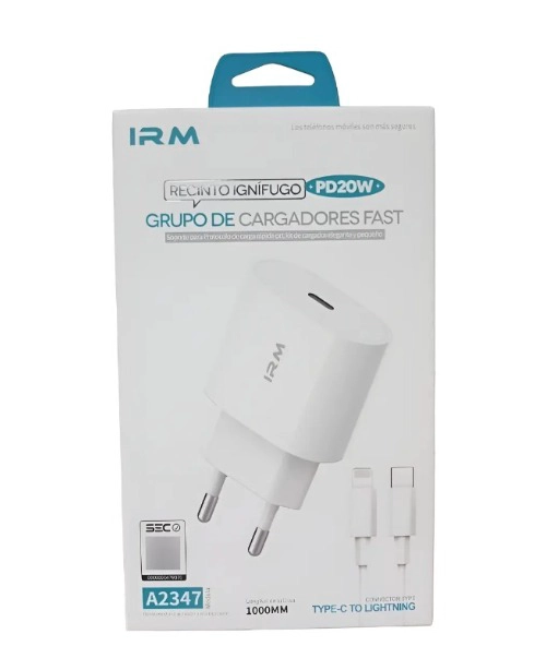 CARGADOR PARA IPHONE CERTIFICADO CARGA RAPIDA 20W PD + C - 3