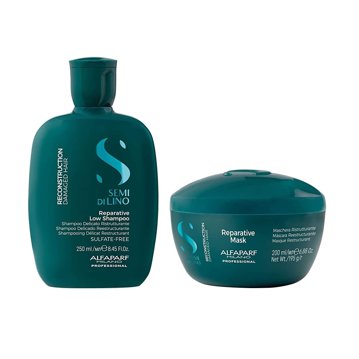 ALFAPARF KIT SHAMPOO + MASCARILLA RECONSTRUCCION SEMI DI LINO - 1