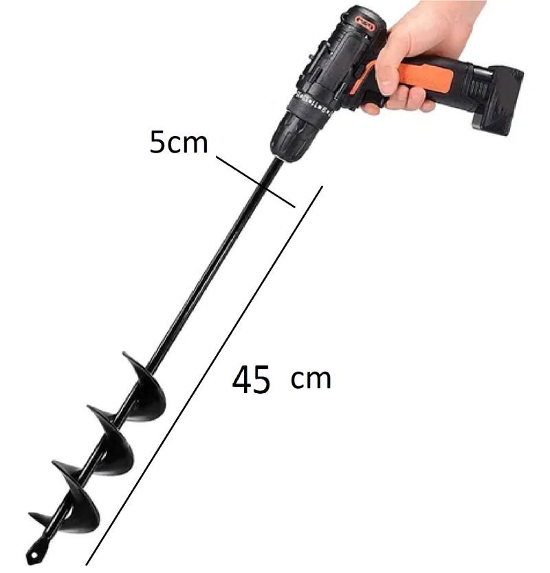 BROCA AHOYADOR PLANTAR JARDÍN TALADRO COMÚN 5 X 45 ACERO - 1