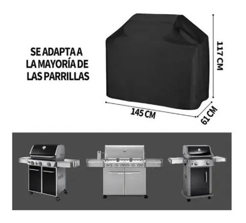 CUBIERTA PARRILLA ASADOR PROTECTOR, FUNDA BARBACOA EXTERNO | Negro - 3