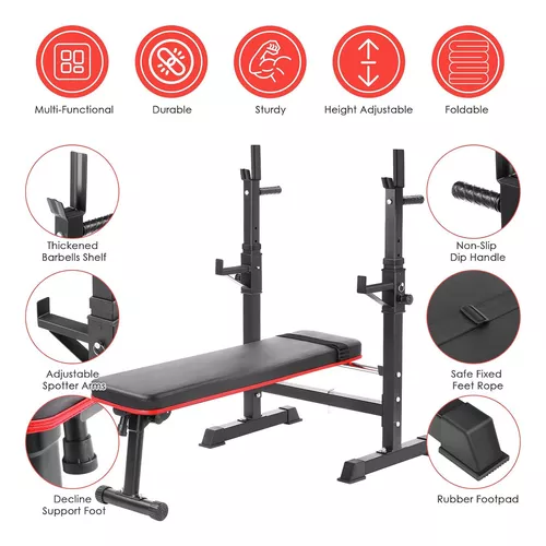 PRESS BANCA ABDOMINAL ANGELES DEL HOGAR RECLINABLE RACK PESAS 5 NIVEL BOOMFIT - 3