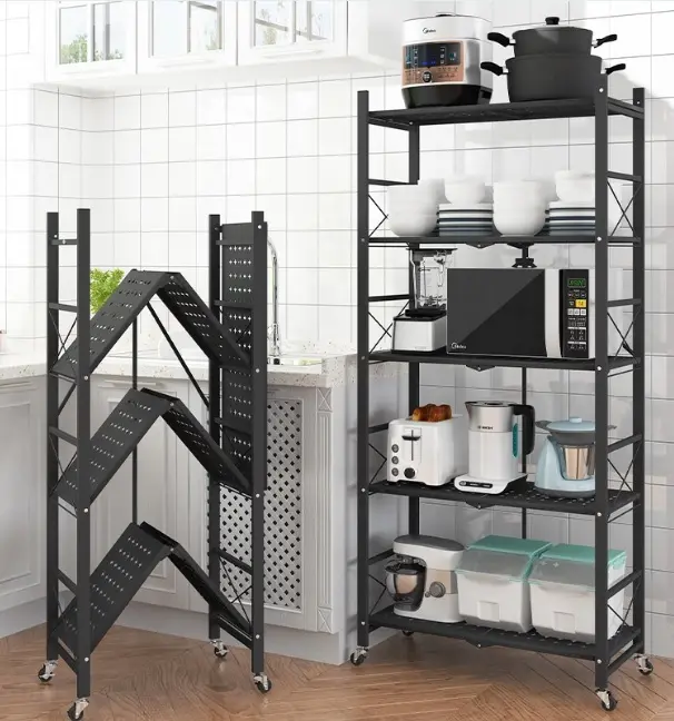 ESTANTE ORGANIZADOR ANGELES DEL HOGAR PLEGABLE METÁLICO MULTIUSO 5 NIVELES - 1