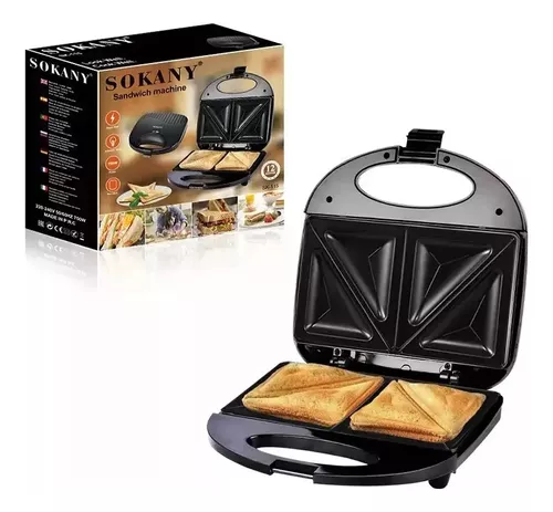 ANGELES DEL HOGAR SANDWICHERA TOSTADORA 2 PANES ELÉCTRICA 750W SOKANY 115