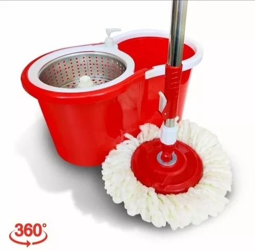 MOPA ANGELES DEL HOGAR TRAPEADOR 360° CENTRIFUGA BALDE CANASTO GIRATORIO - 2
