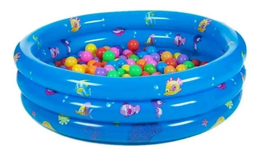 PISCINA INFLABLE ANGELES DEL HOGAR PARA NIÑOS 3 ANILLOS 120 CM - 1