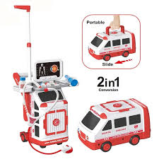 JUGUETE ANGELES DEL HOGAR MALETIN AMBULANCIA DOCTOR SET MEDICO PORTATIL 2 N 1 - 2