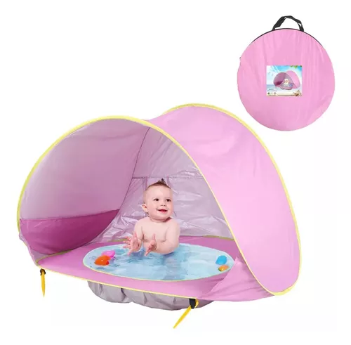 TIENDA CARPA ANGELES DEL HOGAR PLAYA BEBÉ PISCINA 2 EN 1 PROTECCIÓN SOLAR - 1