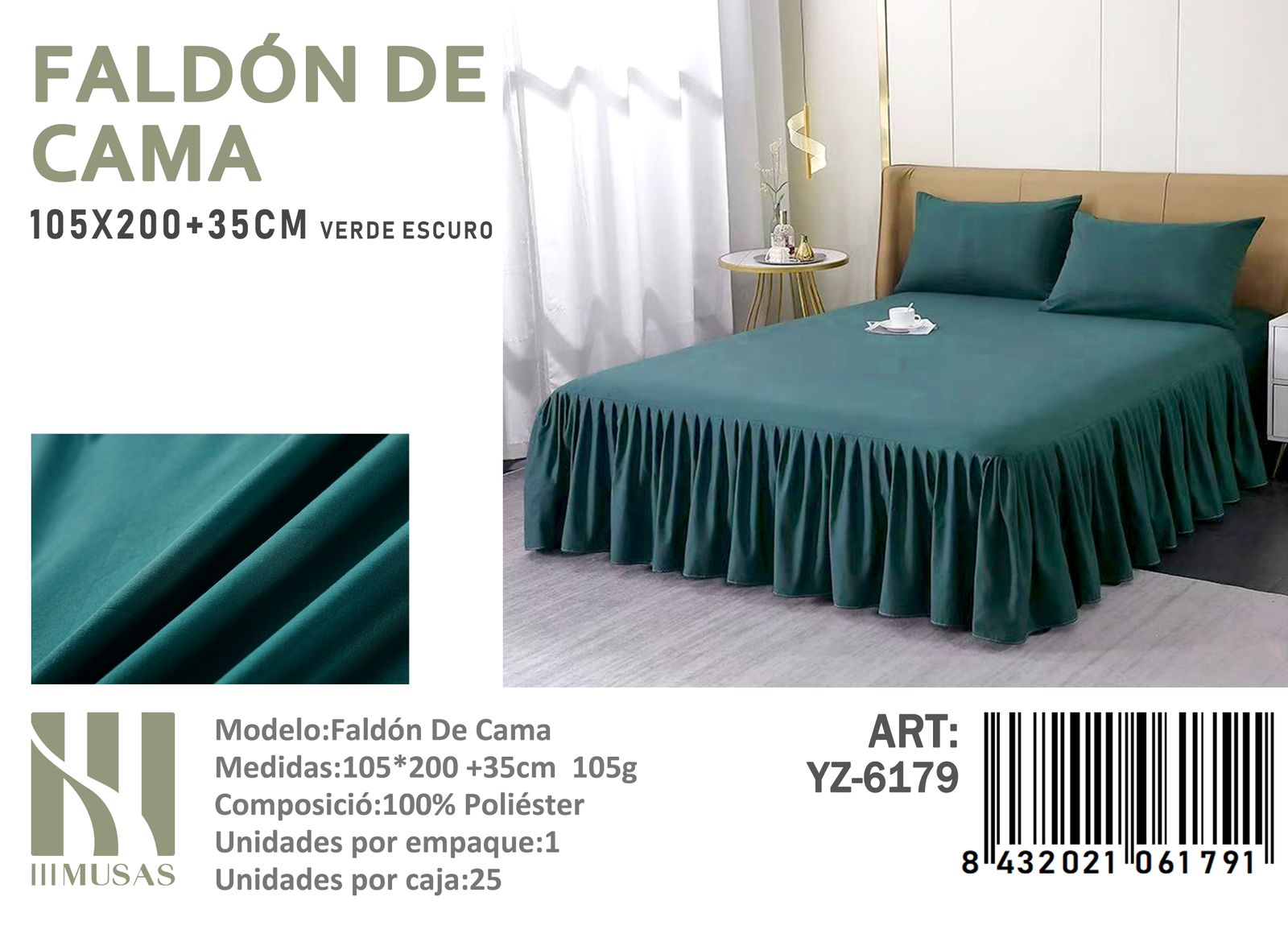 FALDÓN CAMA ANGELES DEL HOGAR 1.5 PLAZAS MEDIDA 105X200X35 - 1