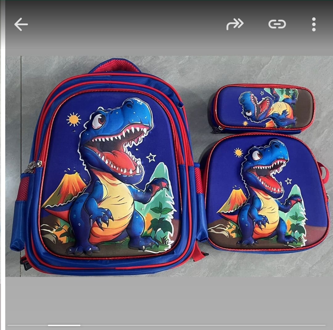 MOCHILA ESCOLAR INFANTIL 3D MAS LONCHERA Y ESTUCHE - 1