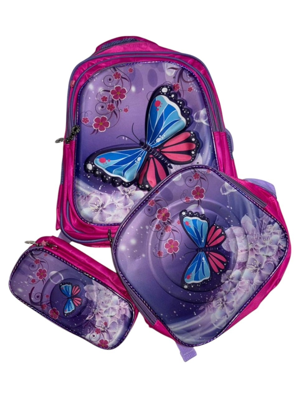 MOCHILA ESCOLAR INFANTIL 3D MAS LONCHERA Y ESTUCHE - 1
