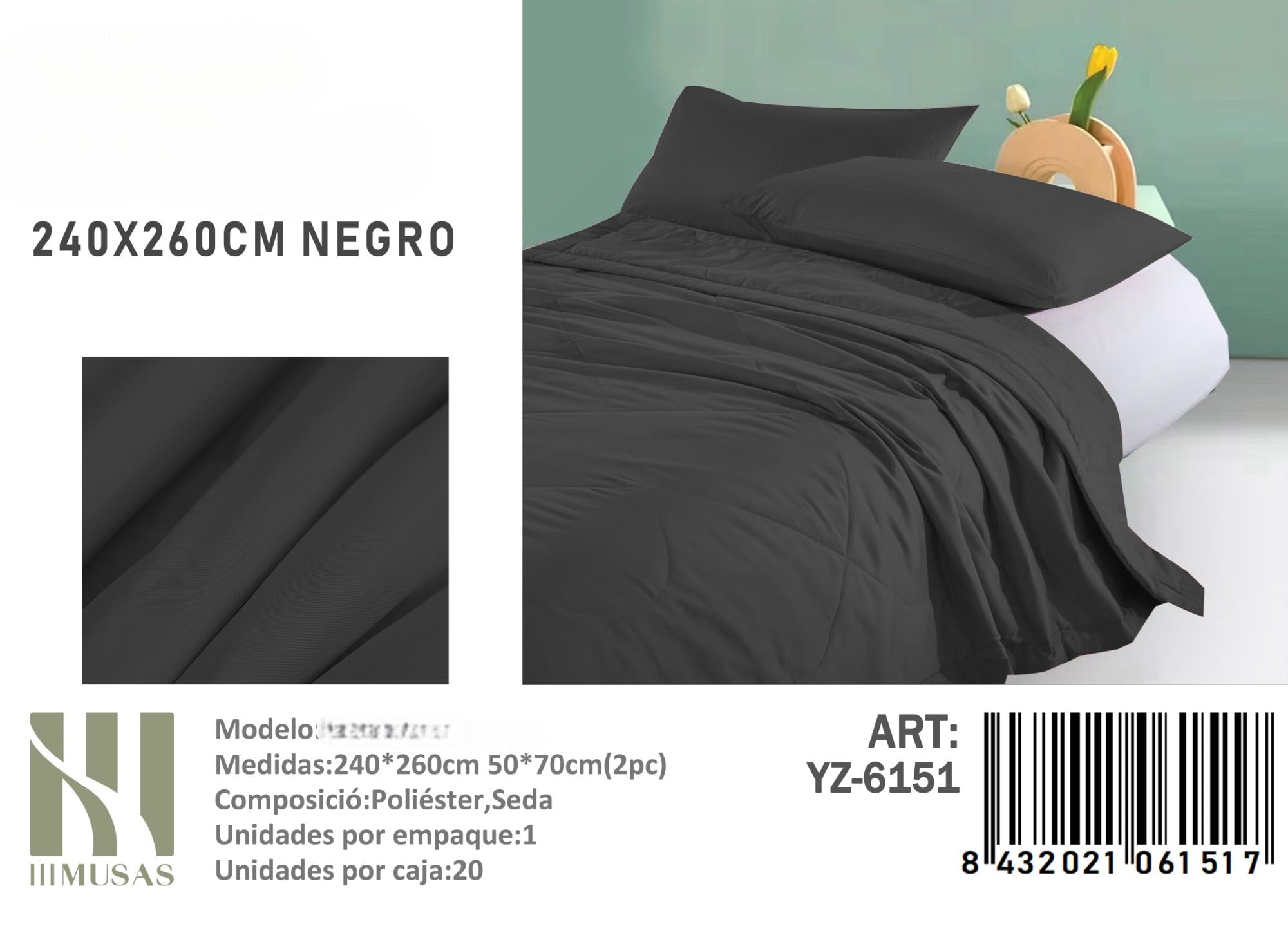 PLUMON UNICOLOR KING MEDIDAS 240X260CM - 1