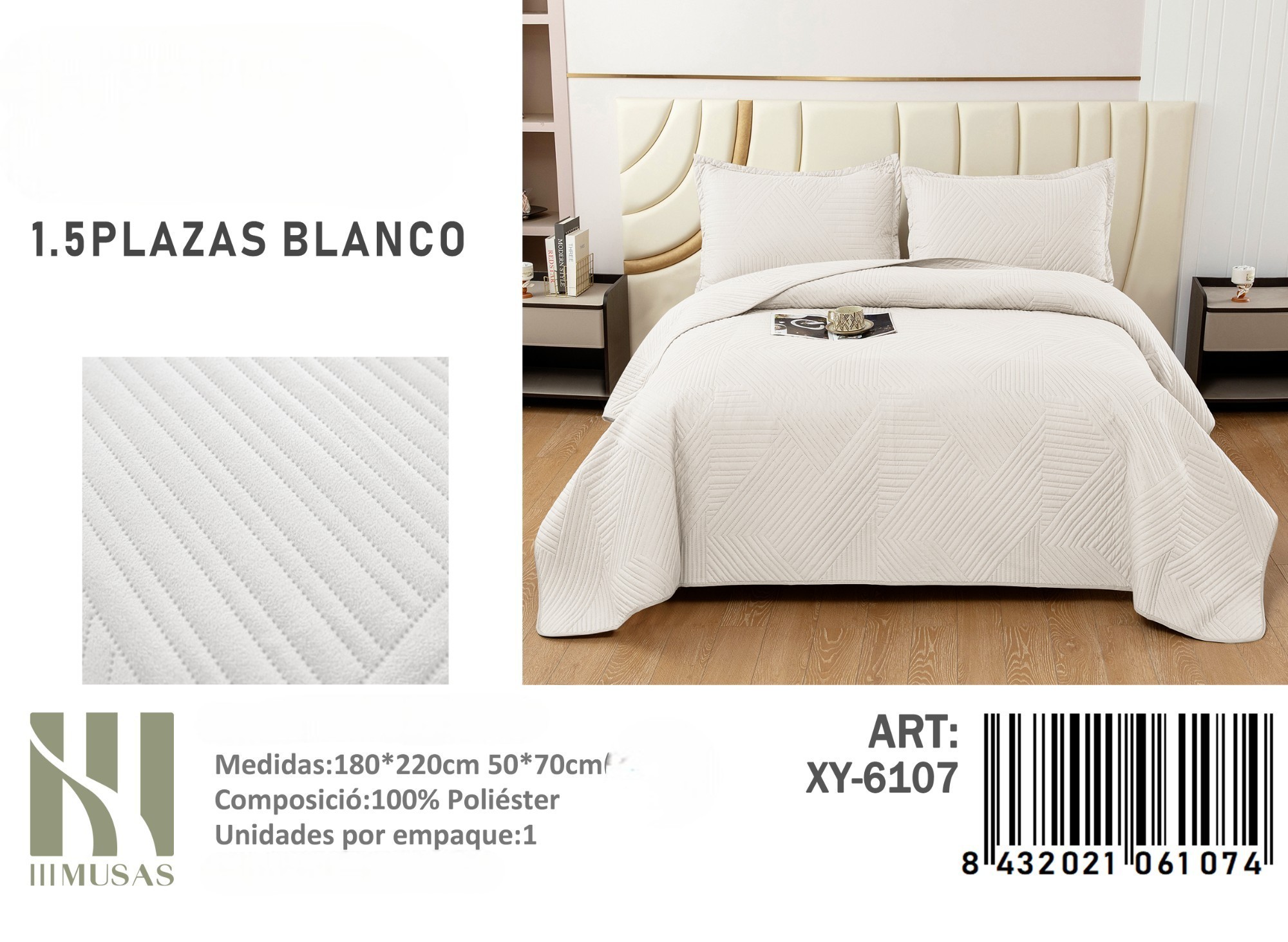 COBERTOR DE VERANO IMUSSA 1.5 180X210CM - 1