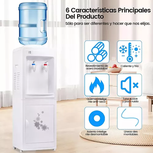 DISPENSADOR ANGELES DEL HOGAR AGUA FRÍA CALIENTE 110V CON CASILLERO BLANCO - 2