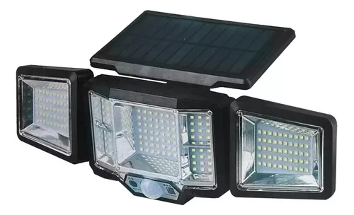 FOCO FAROLA LED SOLAR SENSOR DE MOVIMIENTO 3 CABEZALES - 1