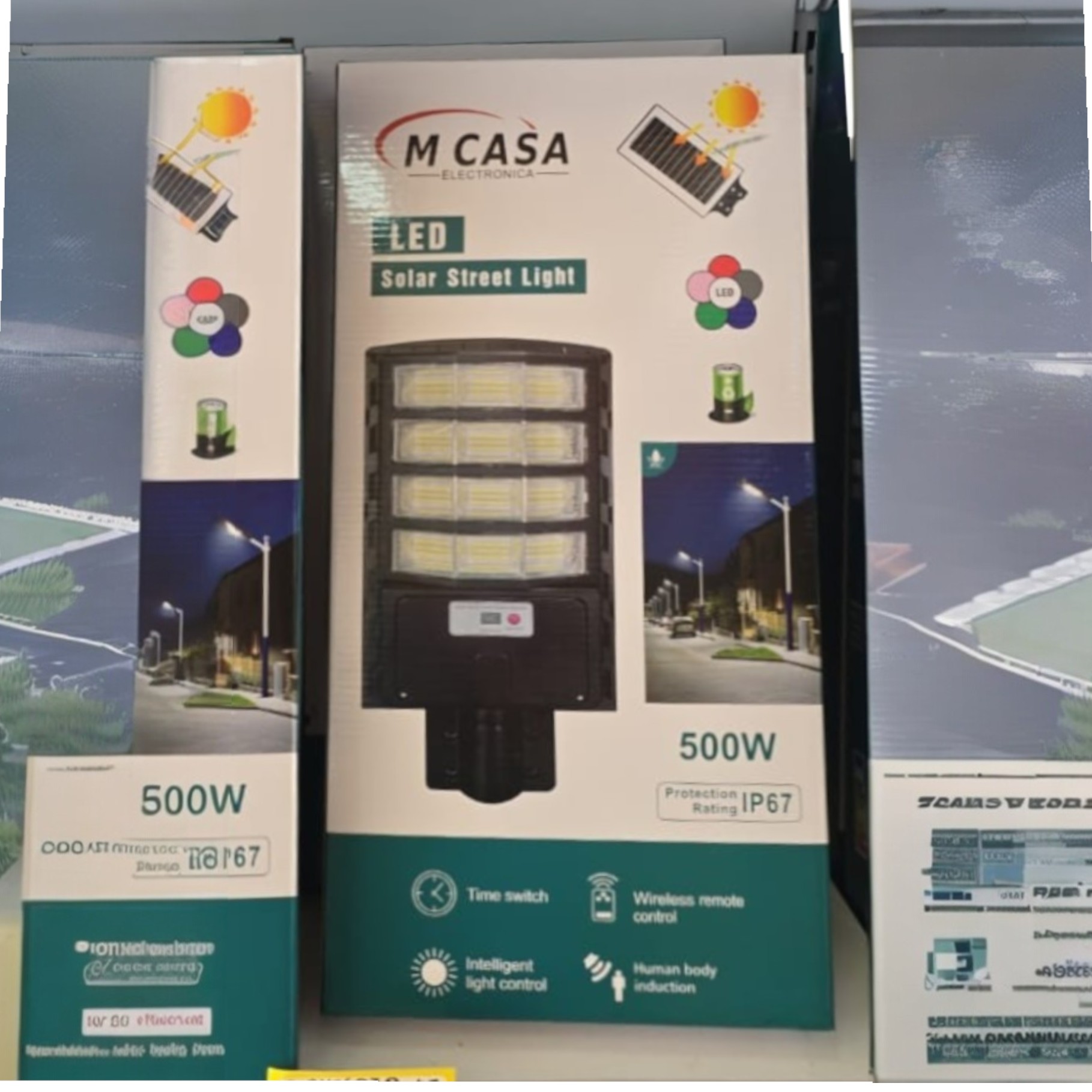 REFLECTOR SOLAR MCASA 500W LED CON SENSOR MOVIMIENTO IP67 - 1