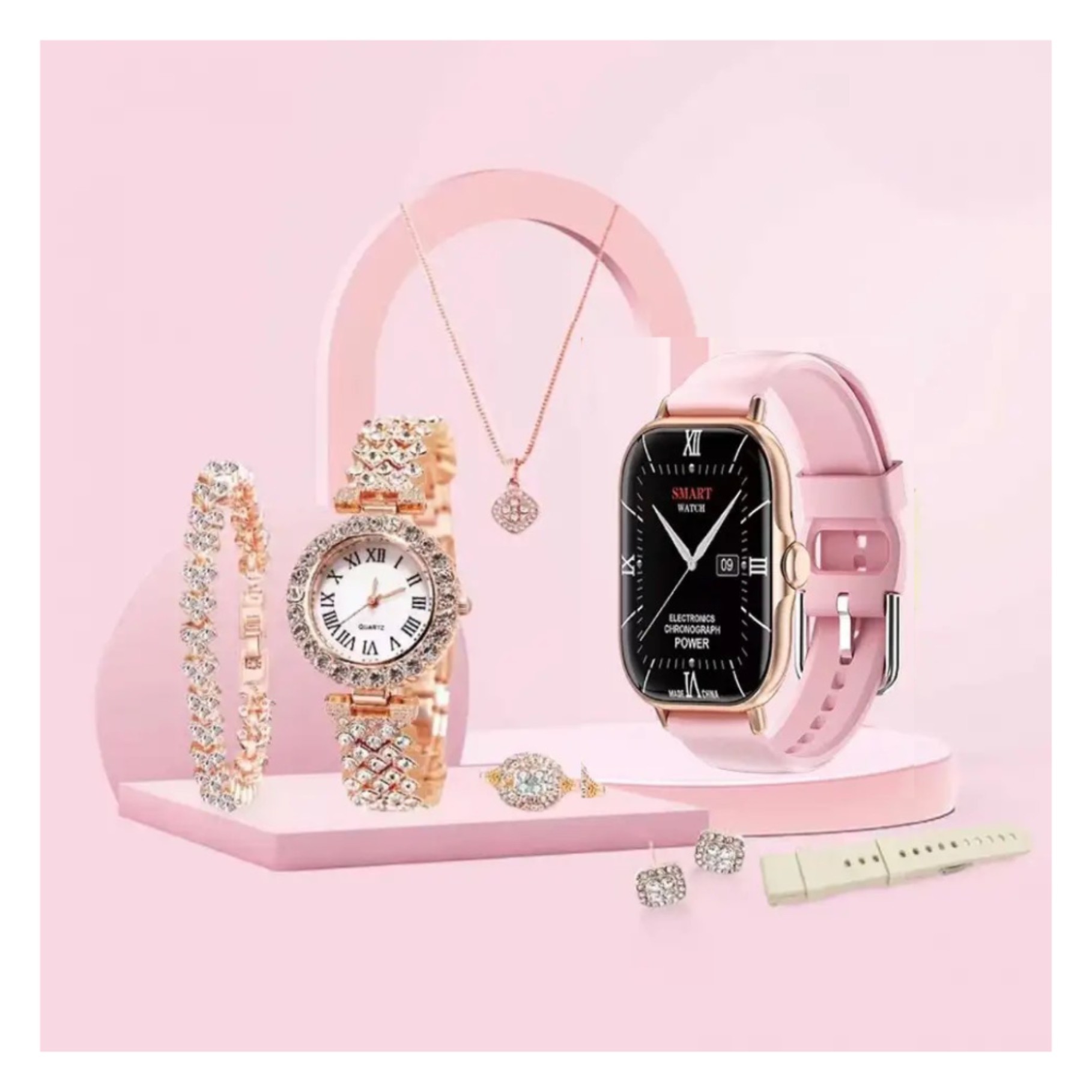 SMART WATCH RELOJ Y SET 7 EN 1 DE JOYERÍA A58 PLUS - 2