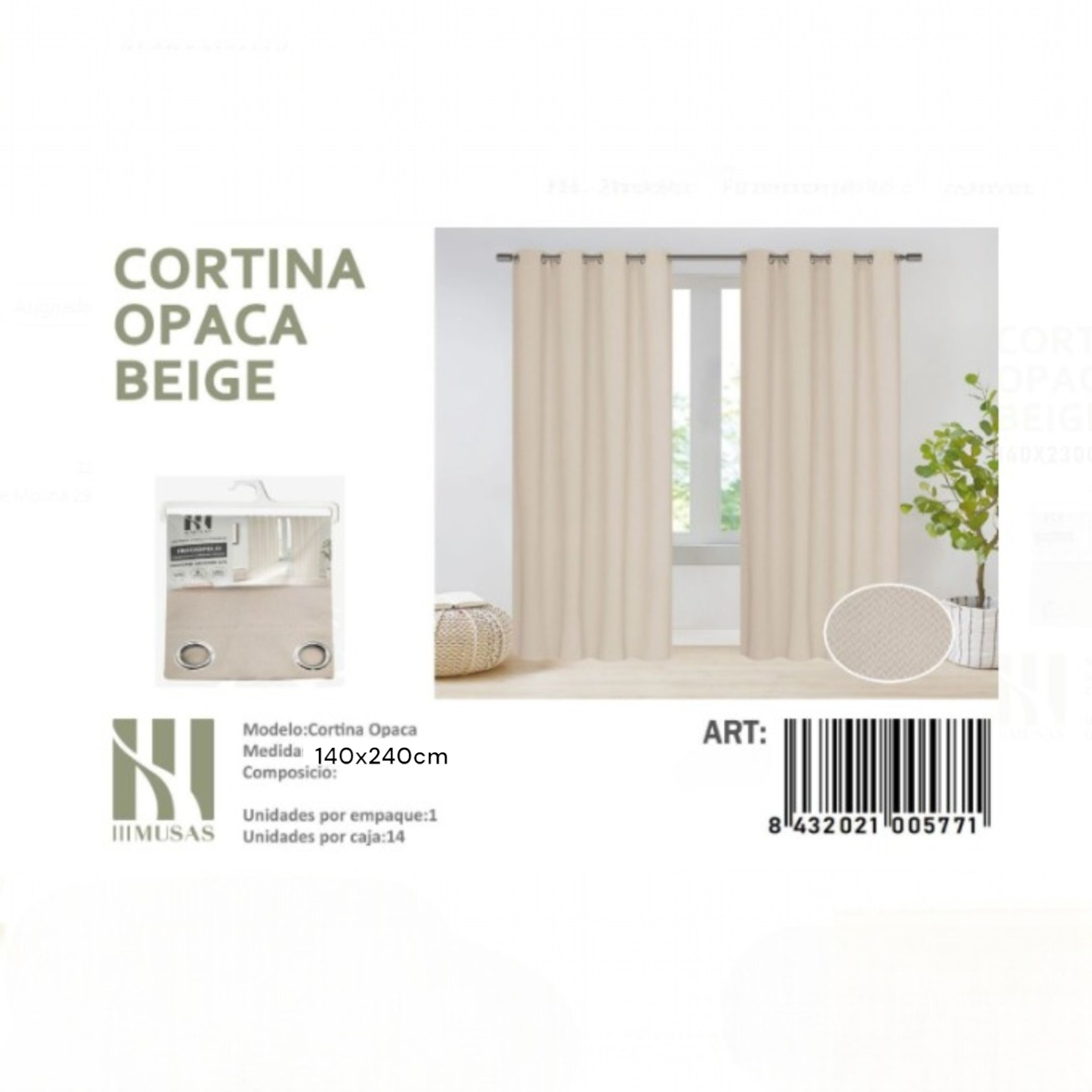 SET DE CORTINAS BLACKOUT TERCIOPELO 140X240CM - 1