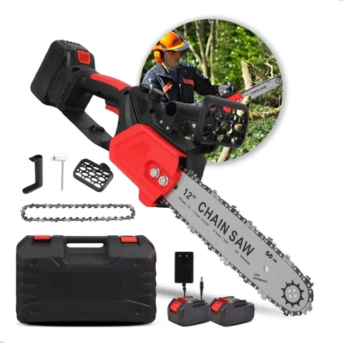 MOTOSIERRA ELÉCTRICA 1200W PORTÁTIL 12 PULGADAS 2 BATERIAS - 1